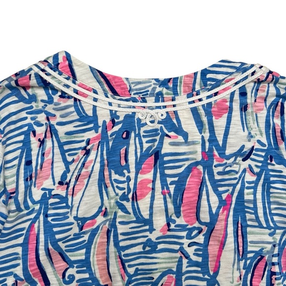 Lilly Pulitzer Kaia Knit Tunic Red Right Return Cotton Pop Over Size XL - Picture 4 of 10